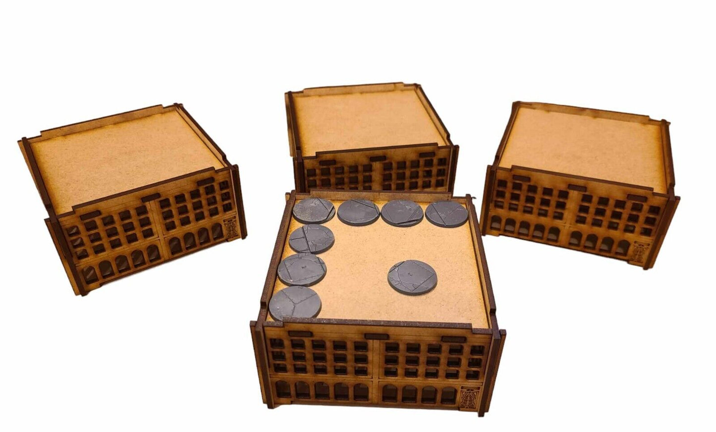 Epic Square Buildings x2 Terrain Scenery for 8mm gaming