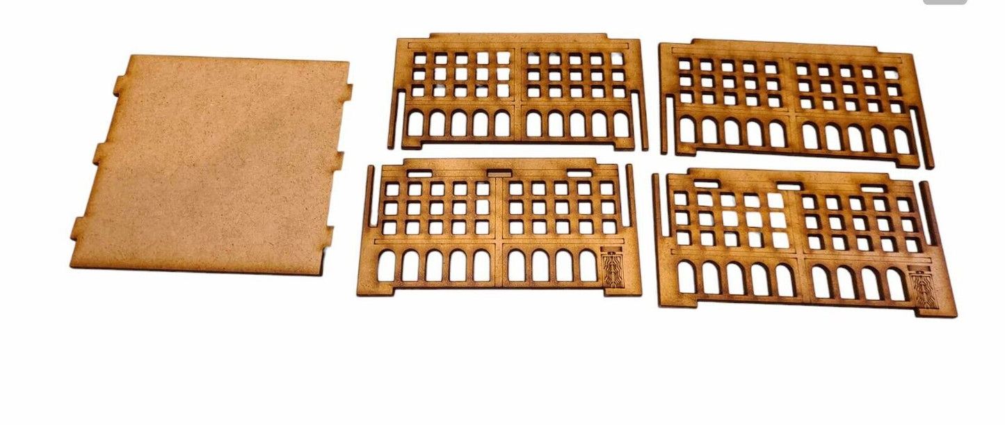 Epic Square Buildings x2 Terrain Scenery for 8mm gaming