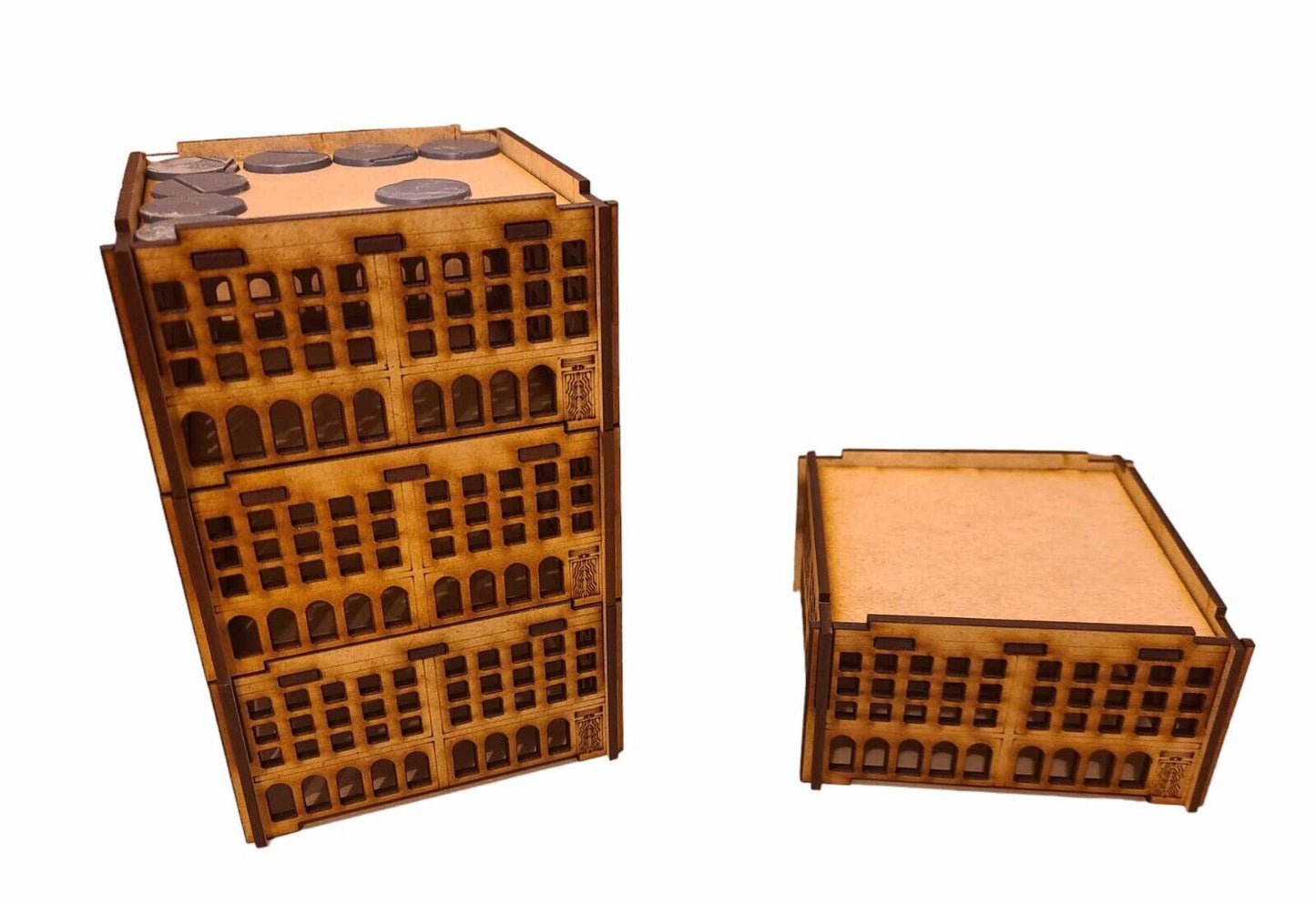 Epic Square Buildings x2 Terrain Scenery for 8mm gaming