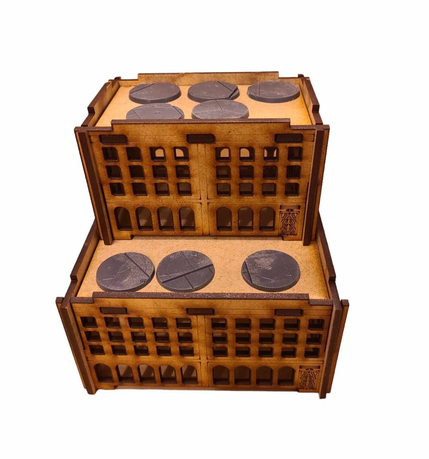 Epic Square Buildings x2 Terrain Scenery for 8mm gaming