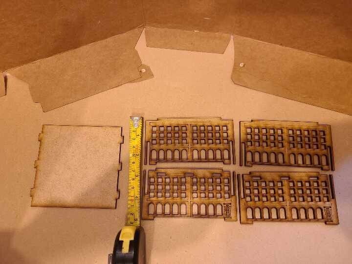 Epic Square Buildings x2 Terrain Scenery for 8mm gaming