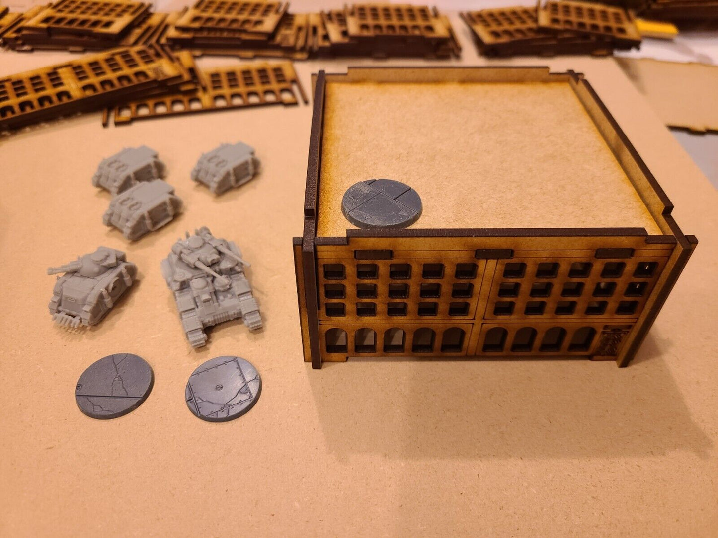 Epic Square Buildings x2 Terrain Scenery for 8mm gaming