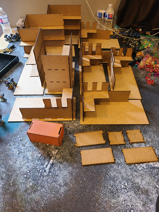 Wood Ruins Collapsible With Footprints Included Compatible With WTC (set3)
