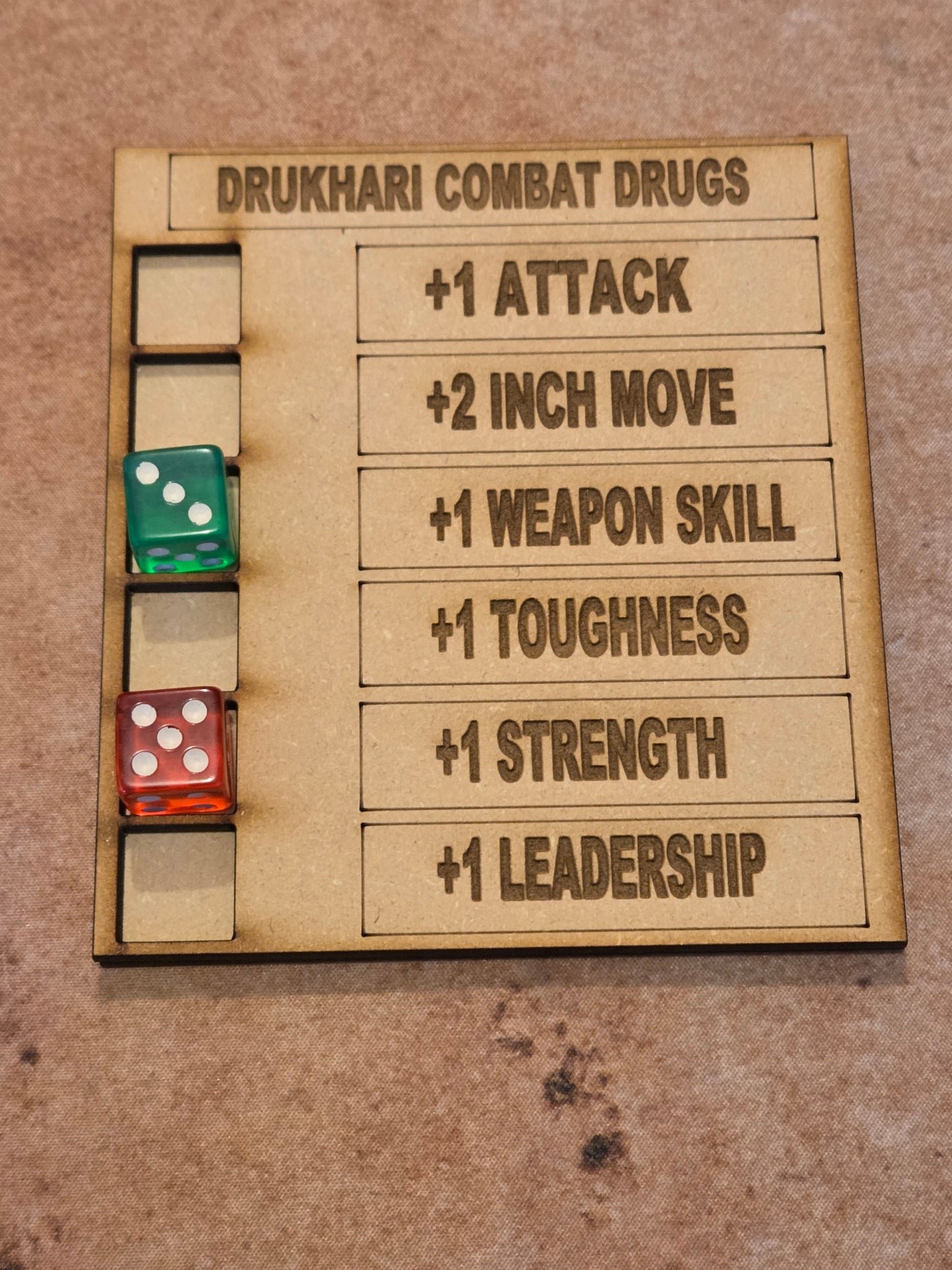Combat Drug Tracker for 16MM Dice