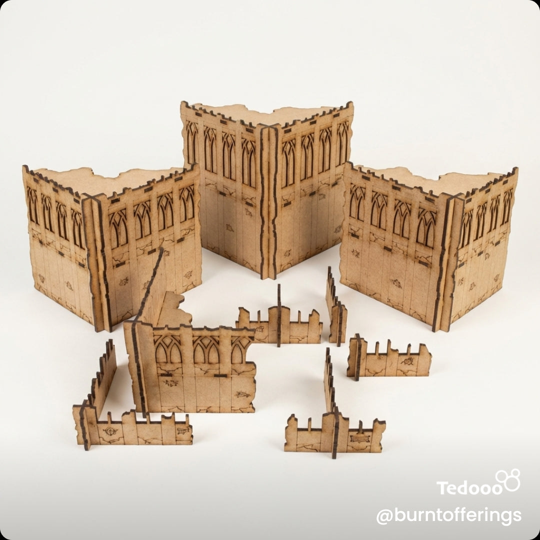 Pariah Nexus/Chapter Approved Terrain Tournament Laser Cut Ruins Detailed Set (set4.1)