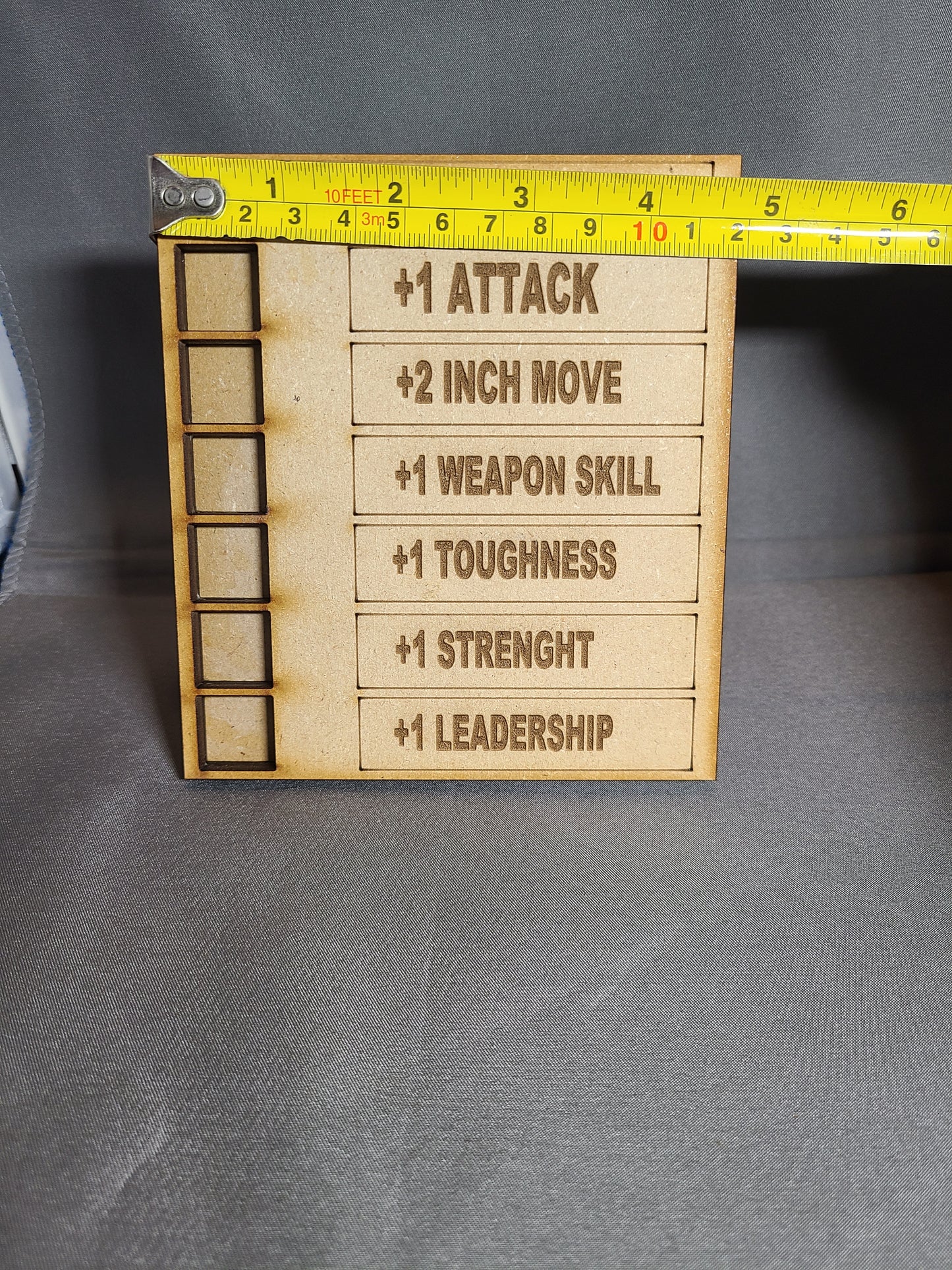 Laser Cut Wood or Acrylic Combat Drug Tracker for 16MM Dice