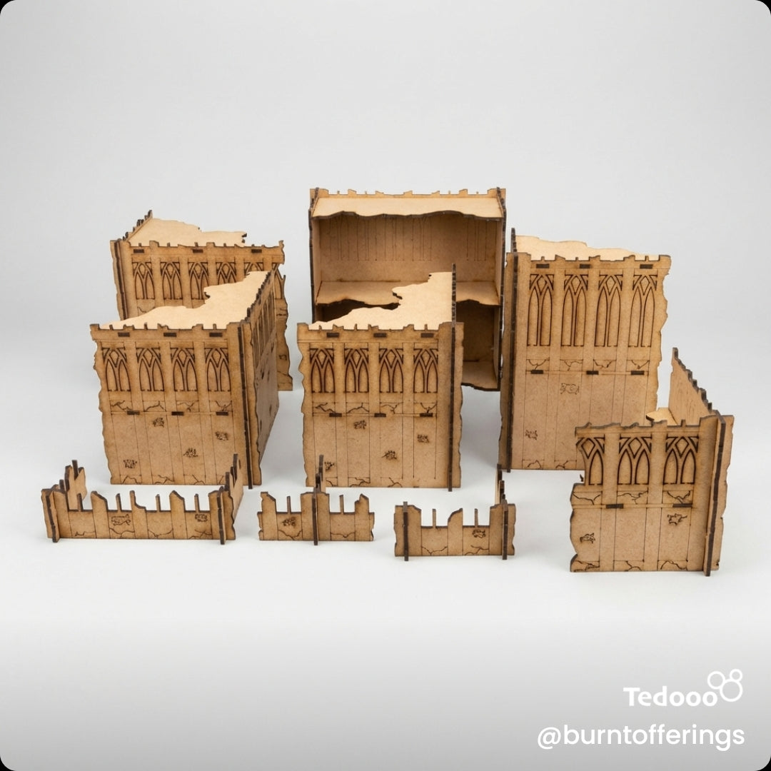 Pariah Nexus/Chapter Approved Terrain Tournament Laser Cut Ruins Detailed Set (set4.1)
