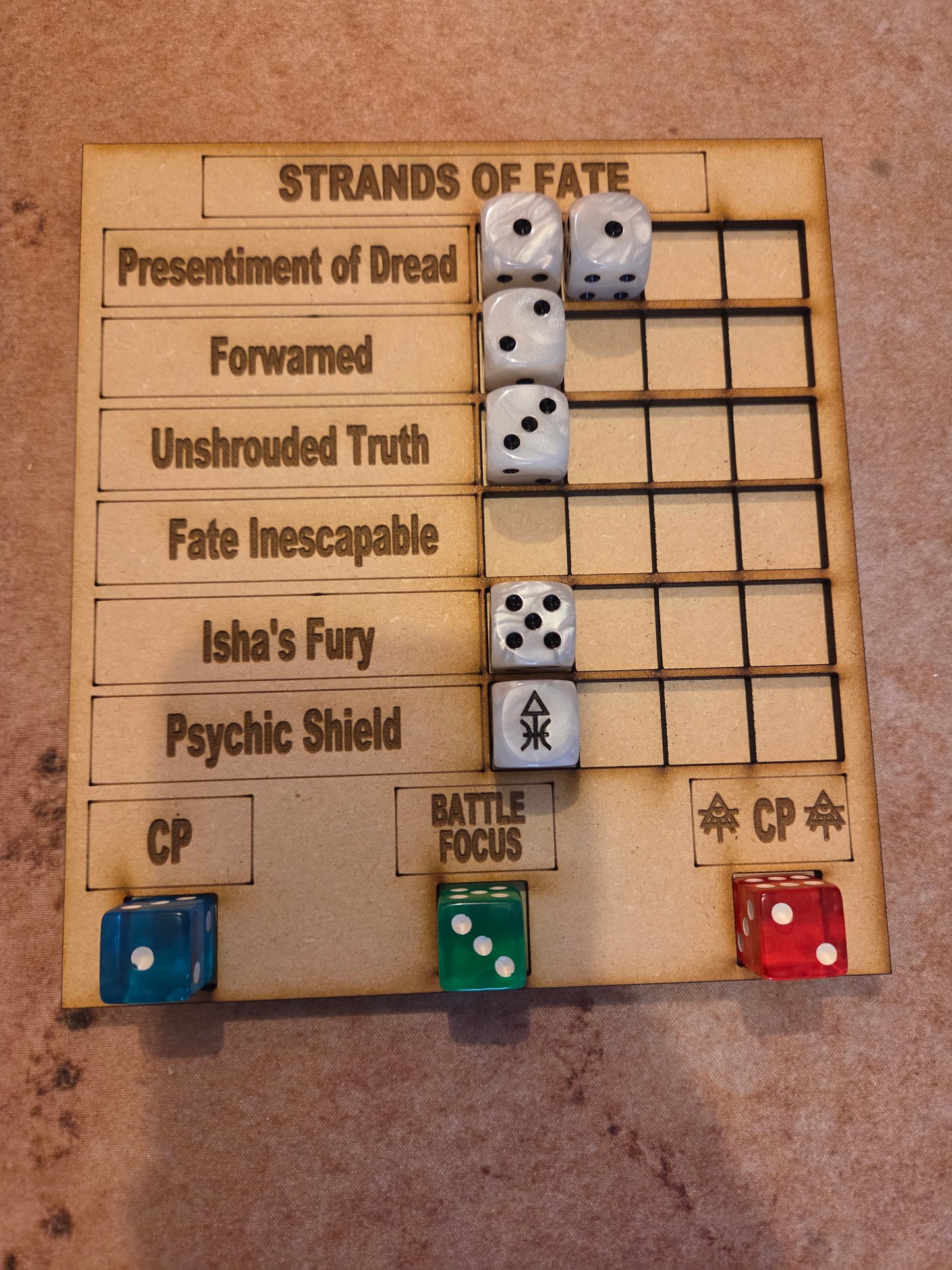 Strands of Fate Tracker, 16mm dice