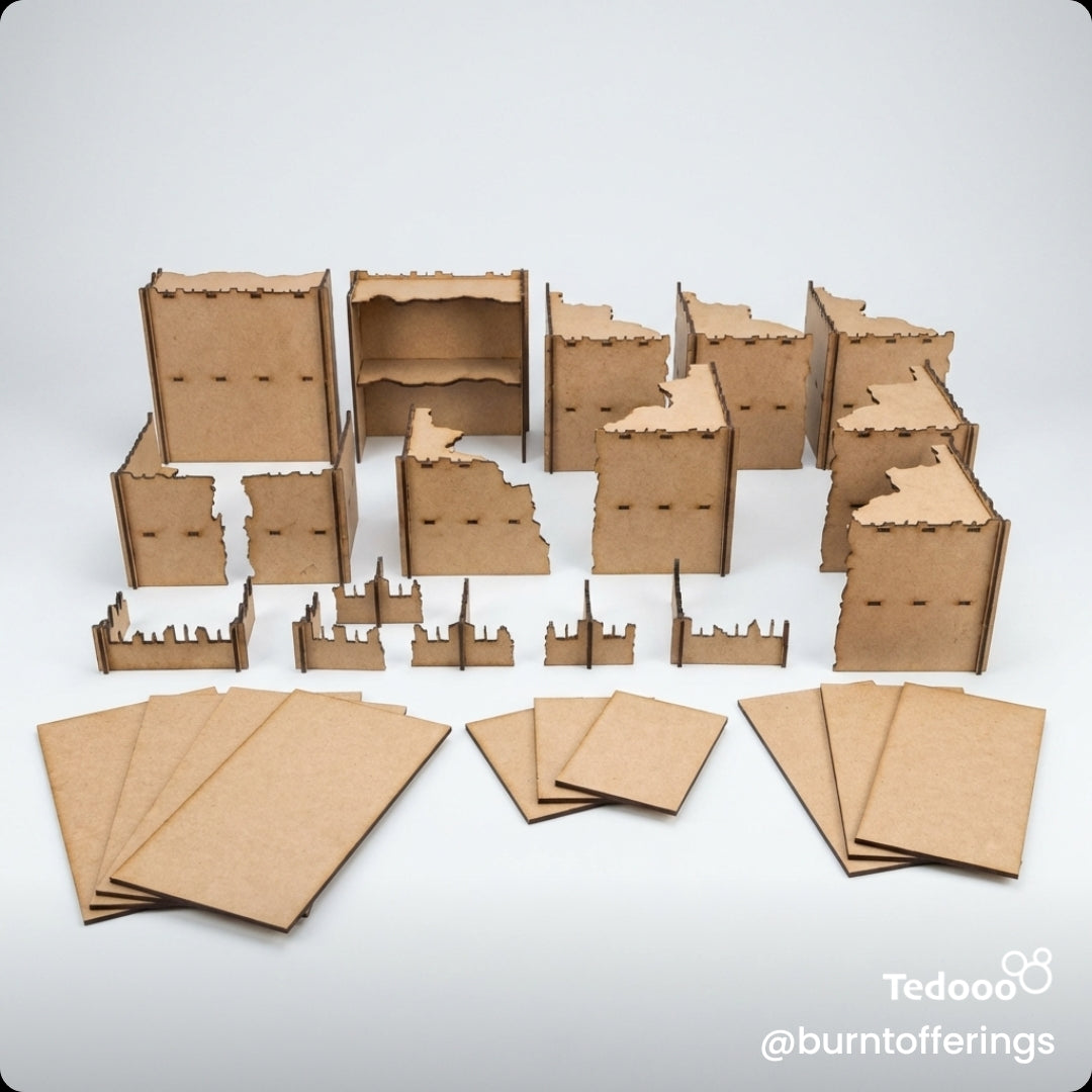 Pariah Nexus/Chapter Approved Tournament Laser Cut Terrain (set 4)