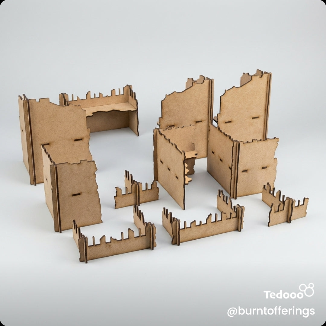 Pariah Nexus/Chapter Approved Tournament Laser Cut Terrain (set 4)