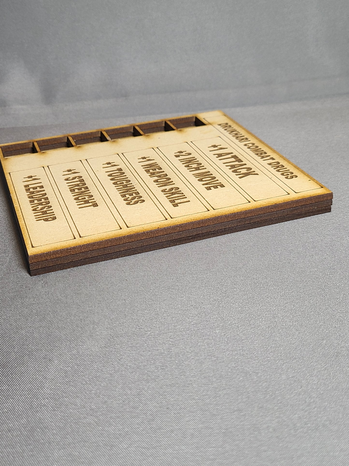 Laser Cut Wood or Acrylic Combat Drug Tracker for 16MM Dice