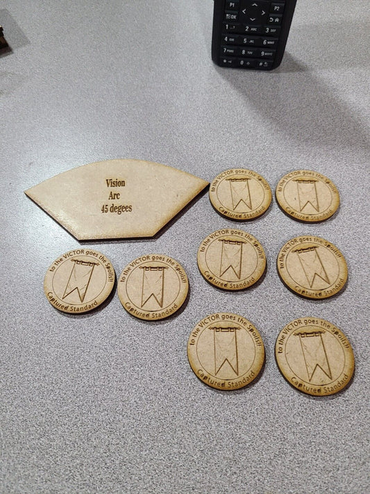 Vision Arc Template & 8 Captured Standard Tokens For The Old World